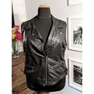 Torrid Faux Leather Vest with Studded Shoulders